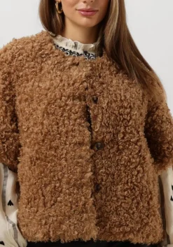 bruine summum gilet jacket faux fur