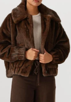 bruine suncoo faux fur jas evan
