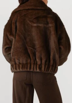 bruine suncoo faux fur jas evan