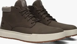 bruine timberland veterschoenen maple grove mid lace up