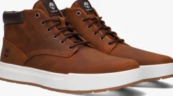 bruine timberland veterschoenen maple grove mid lace up