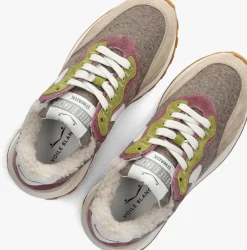 bruine voile blanche lage sneakers qwark hype