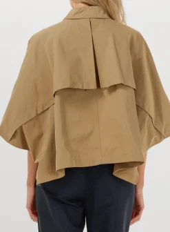 camel co'couture trenchcoats francis crop cape jacket