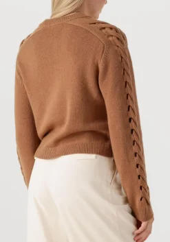 camel dante6 trui haby braided cardigan