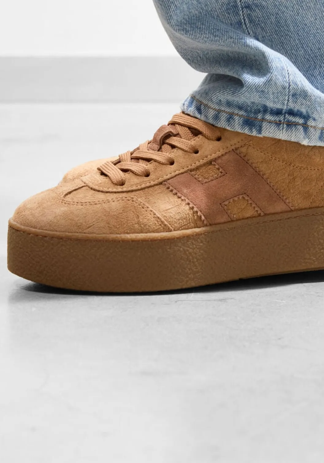 camel hogan lage sneakers h681 allacciato h