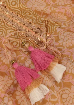 camel summum maxi jurk dress blockprint