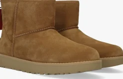 camel ugg vachtlaarzen w classic mini logo zip