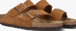 cognac birkenstock slippers arizona dames