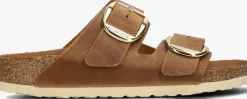 cognac birkenstock slippers arizona big buckle