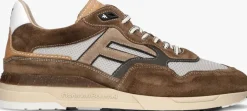 cognac floris van bommel lage sneakers sfm-10153 de runner
