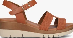 cognac lina locchi sandalen met hak 8224