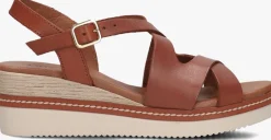 cognac lina locchi sandalen met hak 5547