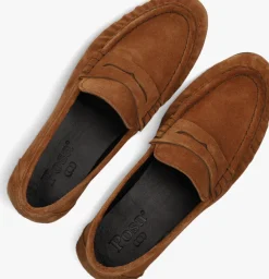 cognac posa loafers penny suede