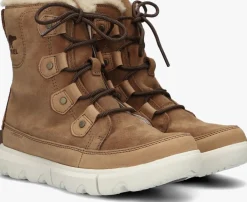 cognac sorel vachtlaarzen sorel explorer ii joan faux fur wp