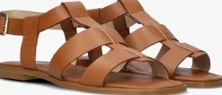 cognac stefano lauran platte sandalen 24200
