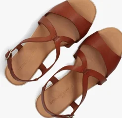 cognac stefano lauran sandalen met hak 2505