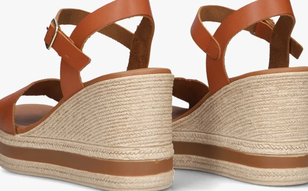 cognac stefano lauran sandalen met hak 8734