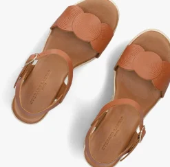cognac stefano lauran sandalen met hak 8734