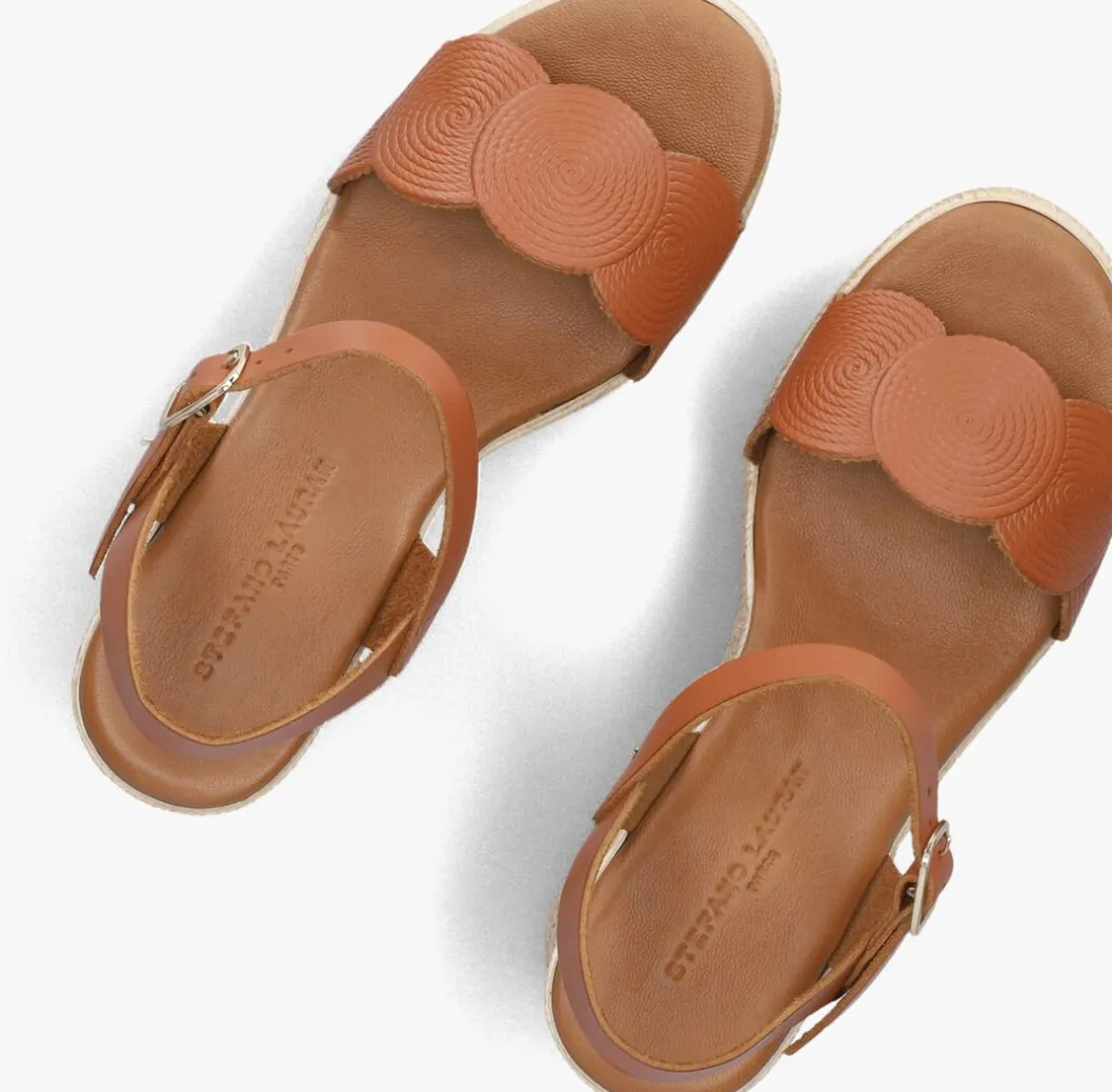 cognac stefano lauran sandalen met hak 8734