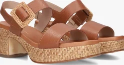 cognac stefano lauran sandalen met hak 24199