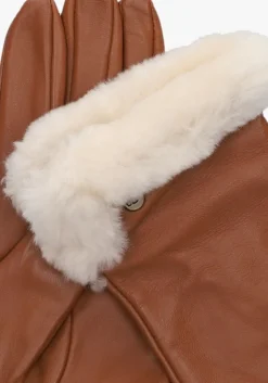 cognac ugg handschoenen leather sheepskin vent glove