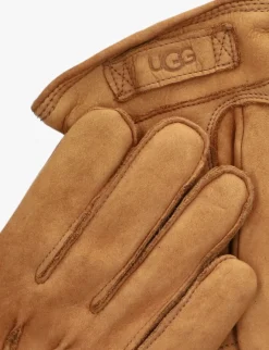 cognac ugg handschoenen point leather glove