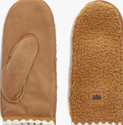 cognac ugg handschoenen uggfluff scalloped mitten