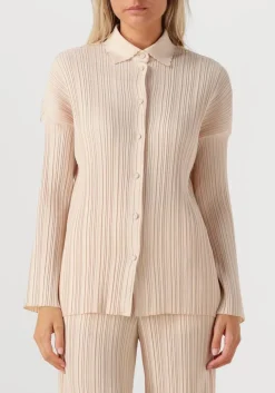 creme forte forte blouses poly crepe plisse' overshirt