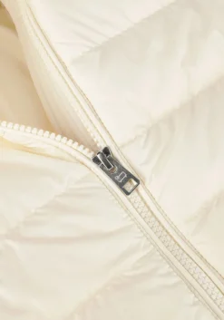 creme woolrich leren jas quilted hooded jacket