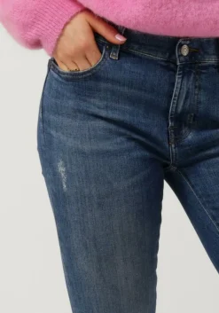 donkerblauwe 7 for all mankind skinny jeans hw skinny slim illusion alleyway with raw cut