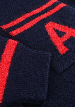 donkerblauwe alix the label vest ladies knitted fluffy knit cardigan