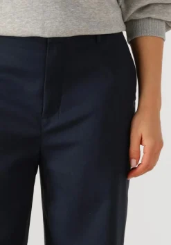 donkerblauwe alix the label wijde broek ladies woven clean pants
