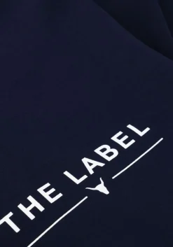 donkerblauwe alix the label wijde broek ladies knitted wide leg scuba pants