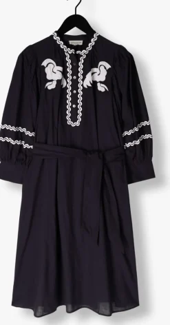 donkerblauwe antik batik midi jurk dali dress