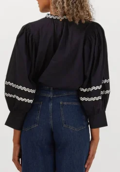 donkerblauwe antik batik blouses dali blouse