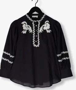 donkerblauwe antik batik blouses dali blouse