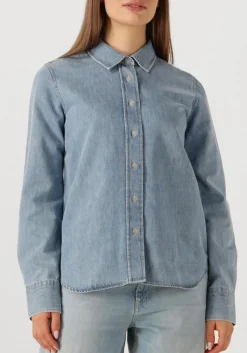 donkerblauwe closed blouses classic shirt