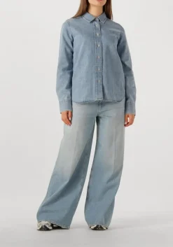 donkerblauwe closed blouses classic shirt