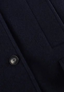 donkerblauwe closed mantel caban jacket