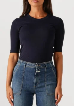 donkerblauwe closed top crewneck shortsleeve