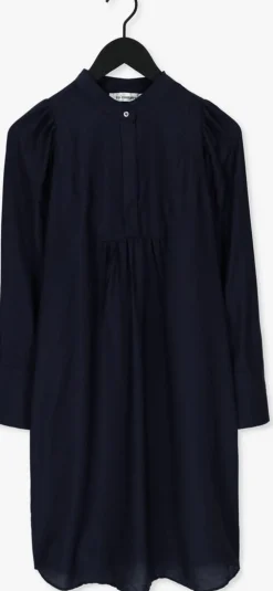 donkerblauwe co'couture midi jurk callum volume dress