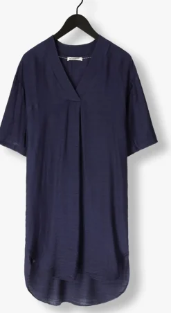 donkerblauwe co'couture mini jurk caryn pleat tunic dress