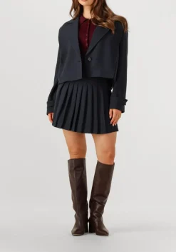 donkerblauwe co'couture minirok marin plisse skirt