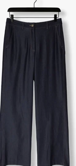 donkerblauwe co'couture pantalon terry denim long pant