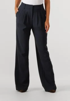 donkerblauwe co'couture pantalon marin pleat long pant