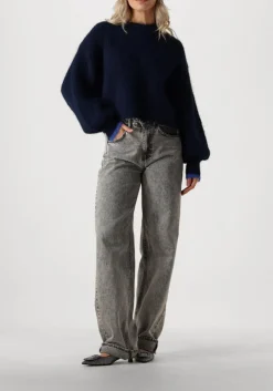 donkerblauwe co'couture truien/vesten coralee crop knit