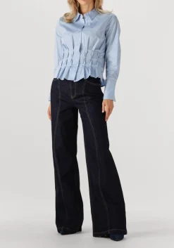 donkerblauwe co'couture wide jeans wilson wave long jeans