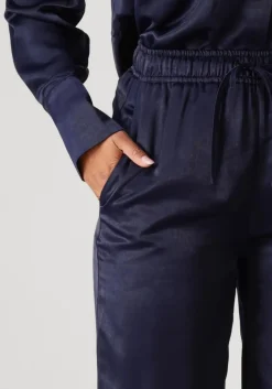 donkerblauwe dante6 pantalon noldy wide leg pants
