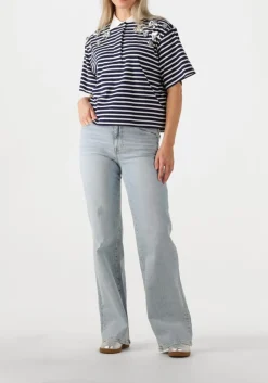 donkerblauwe dante6 t-shirt titan embellished polo shirt