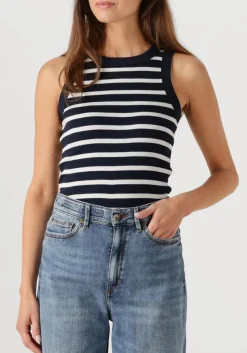 donkerblauwe drykorn top olina